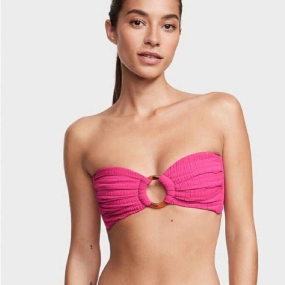 NWOT Montce Tori bandeau top hibiscus scrunch 12268